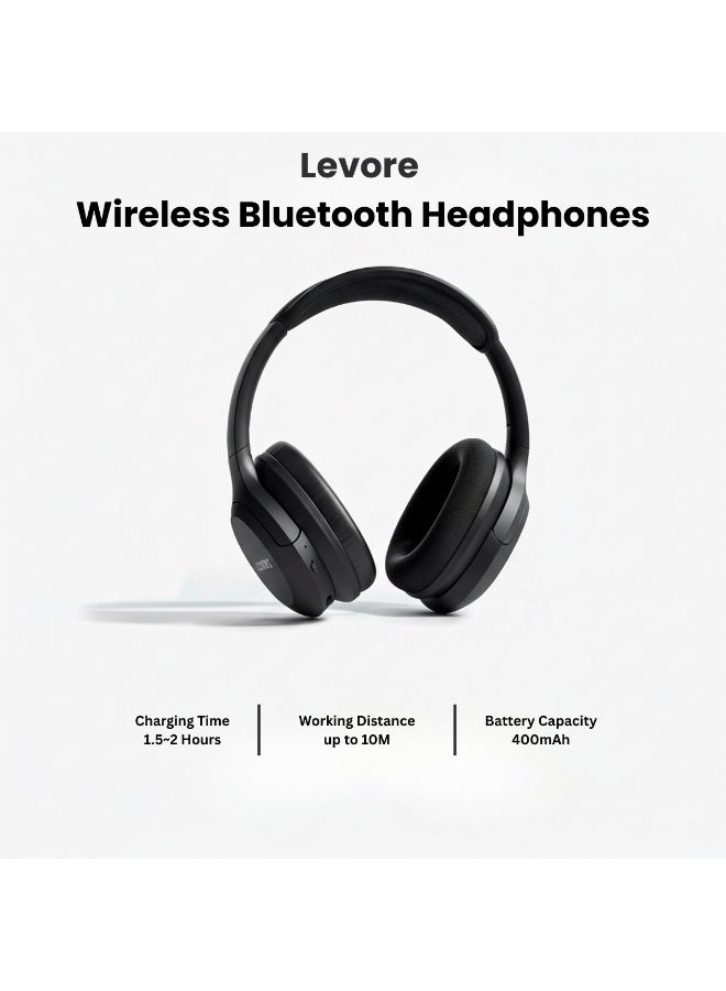 Levore Wireless ANC Bluetooth Headphones, Over-Ear Noise Cancelling with Mic – LHB51-BK - Image 3